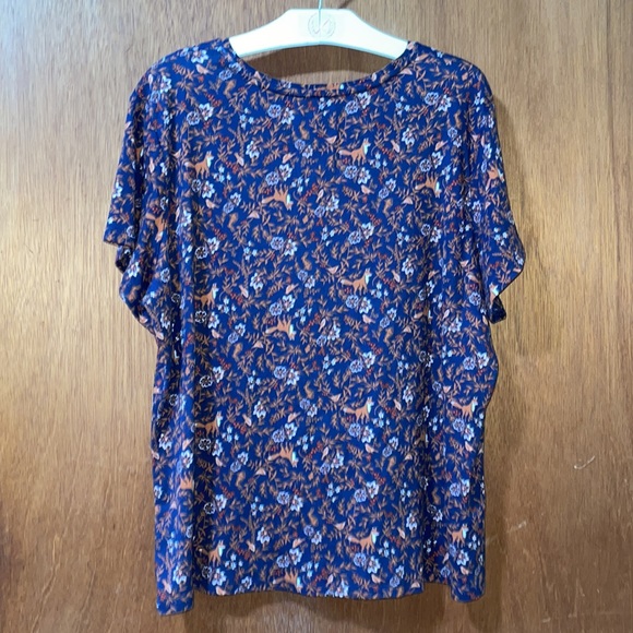 •CROFT&BARROW•NAVY FOREST FALL FLORAL SHORT SLEEVE CLASSIC CREW SHIRT SIZE PXXL - Picture 6 of 6